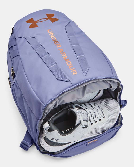 UA Hustle 5.0 Backpack, Purple, pdpMainDesktop image number 4